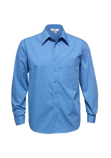 Picture of Biz Collection Mens Micro Check Shirt Long Sleeve 50% Cotton 50% Polyester